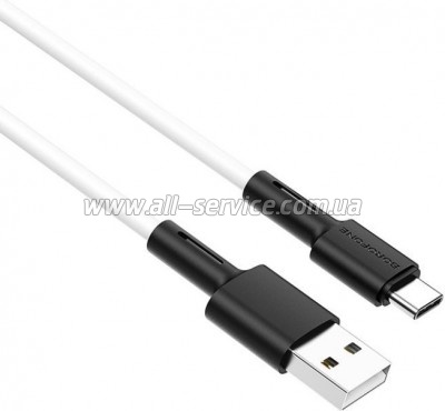 ���� ������ USB 2.0 AM to USB-C 1.0m 3A silicone BX31 white BOROFONE (6931474710406)