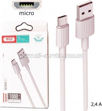 ���� ������ USB 2.0 AM to Micro 5P 1.0m 2.4A pink XO (NB156-M-PN)