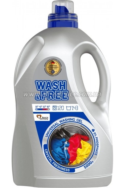 Гель для стирки Wash&Free универсальный 5кг (4260637720245) Гель для стирки Wash&Free универсальный 5кг (4260637720245)