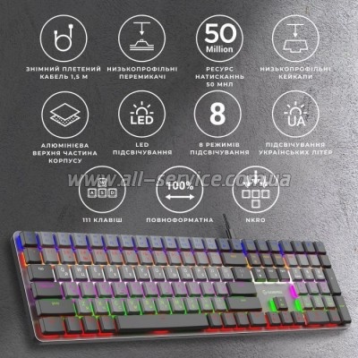  GamePro MK145R Red Swich Low Profile USB Dark Gray (MK145R)
